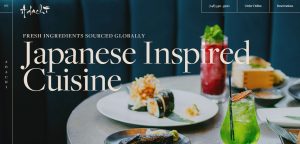 Japanese inspired cuisine website design.