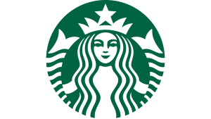 The starbucks logo on a green background.