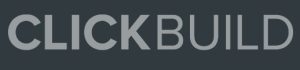 Clickbuild logo on a black background.